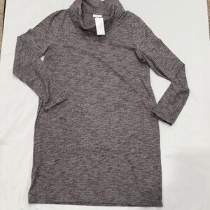 NWT J Jill Heathered Cowl Neck Sweater Dress—Medium Tall—Raisin